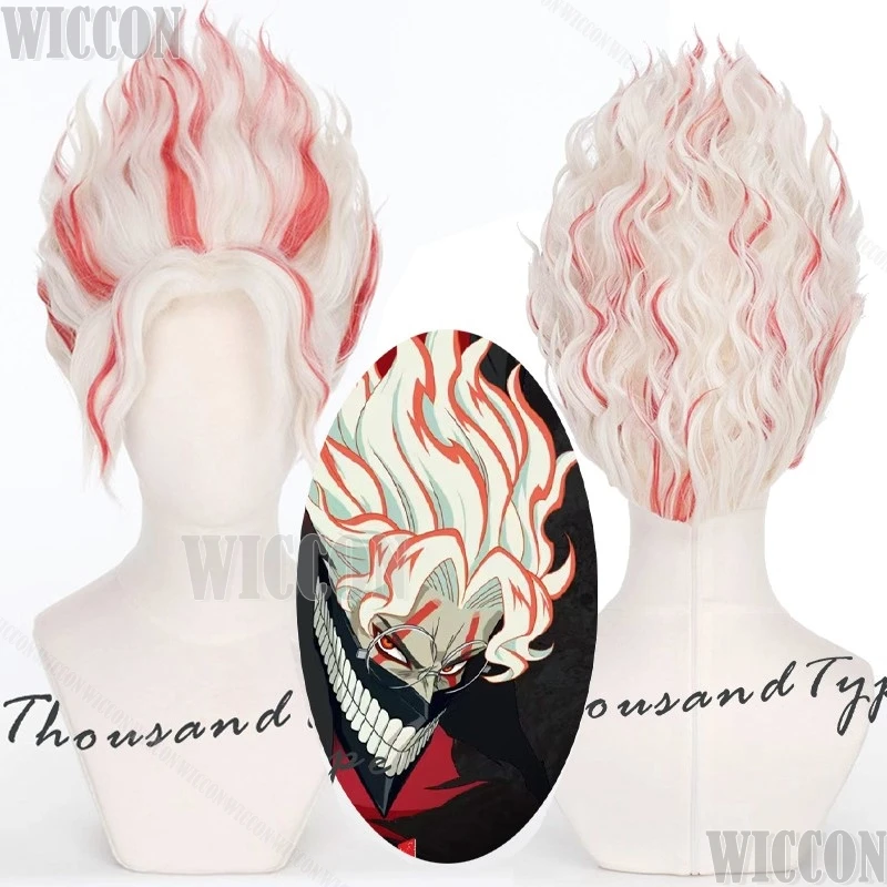 Turbo Granny Okarun Anime Dandadan Cosplay Wig Red and White highlights Hair Occult-kun Holloween RolePlay Prop Man Customized