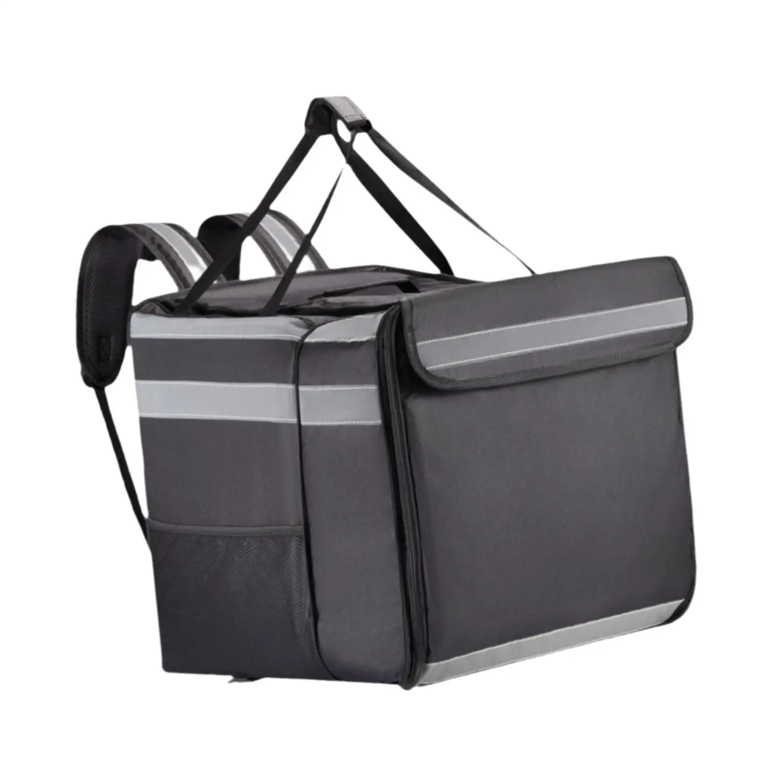 Oxford Cloth Pizza Backpack Expandable Insulated Delivery Bag with Double Shoulder Straps for Catering