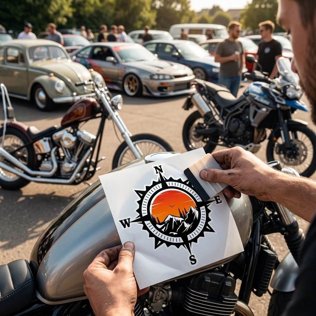 PVC Car Sticker Compasses Design Waterproof Durable for Vehicle Decoration