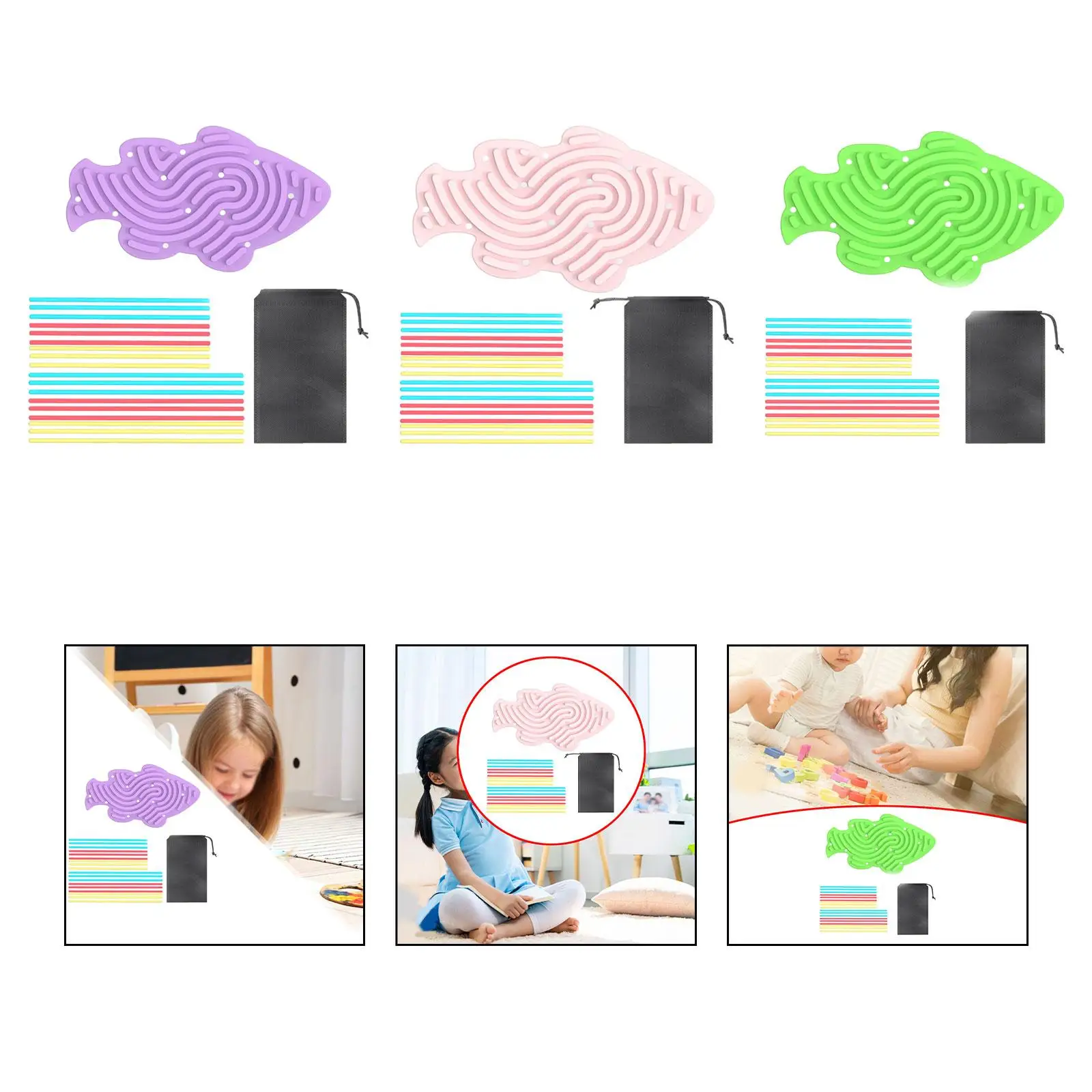 Sensory Fidget Pads Toy Kids Busy Board Double Sided Design Imagination Silicone