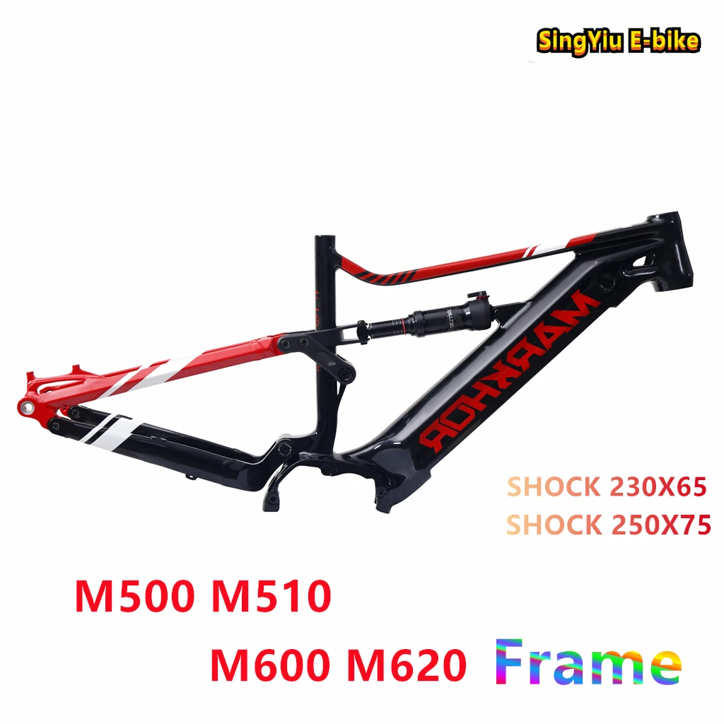 E-bike NEW Downhill Softtail Suspension Bike M500/M600/M620 Bafang Mid Motor Frame High strength aluminum alloy