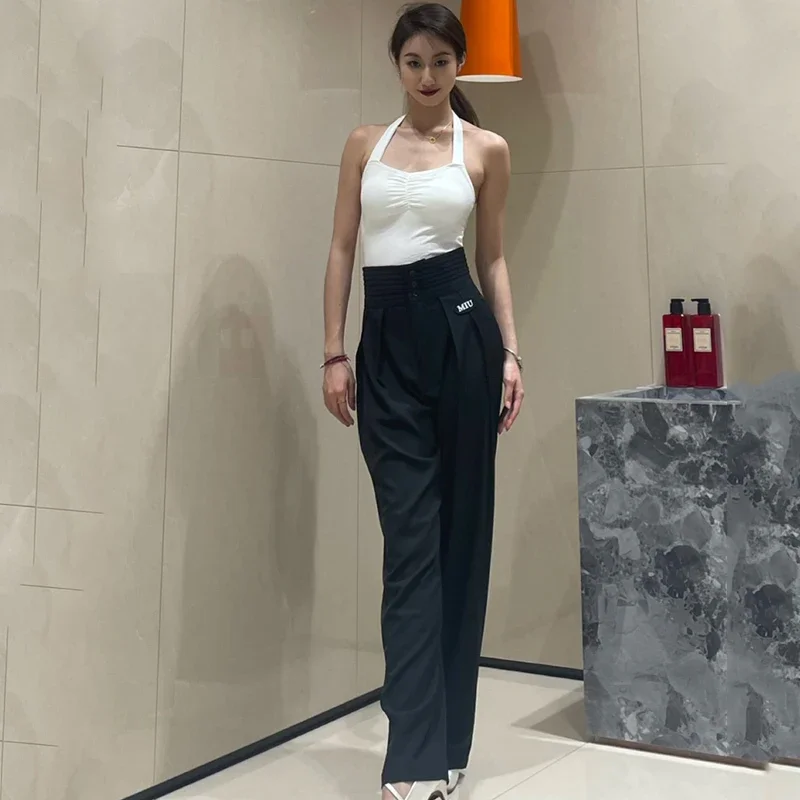 Nowe spodnie do tańca latynoamerykańskiego dla kobiet, spodnie do tańca nowoczesnego, spodnie zapinane na guziki, chacha, rumba, tango, strój do tańca latynoamerykańskiego, odzież do występów latynoamerykańskich DN14203