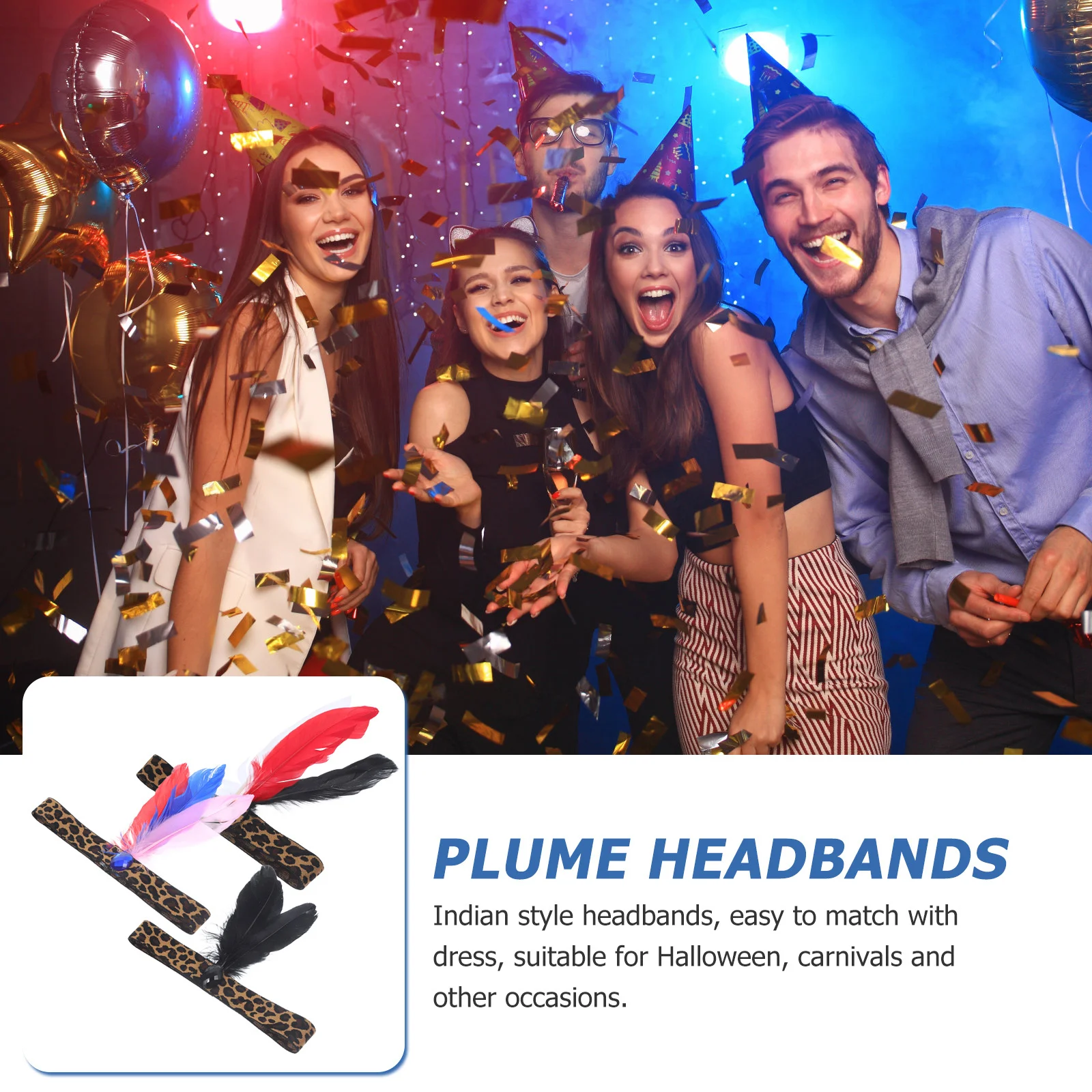 

3pcs Headband Leopard Print Lightweight Costume Accessories For Women Men Festival Halloween Party Hair Decor