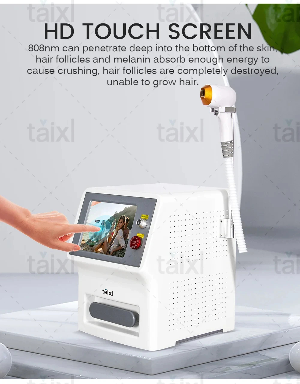 

Высококачественный диодный лазерный аппарат для удаления волос, 3 длины волны 755 1064 808 нм, лазерный ледяной платиновый, постоянное безболезненное удаление волос 4