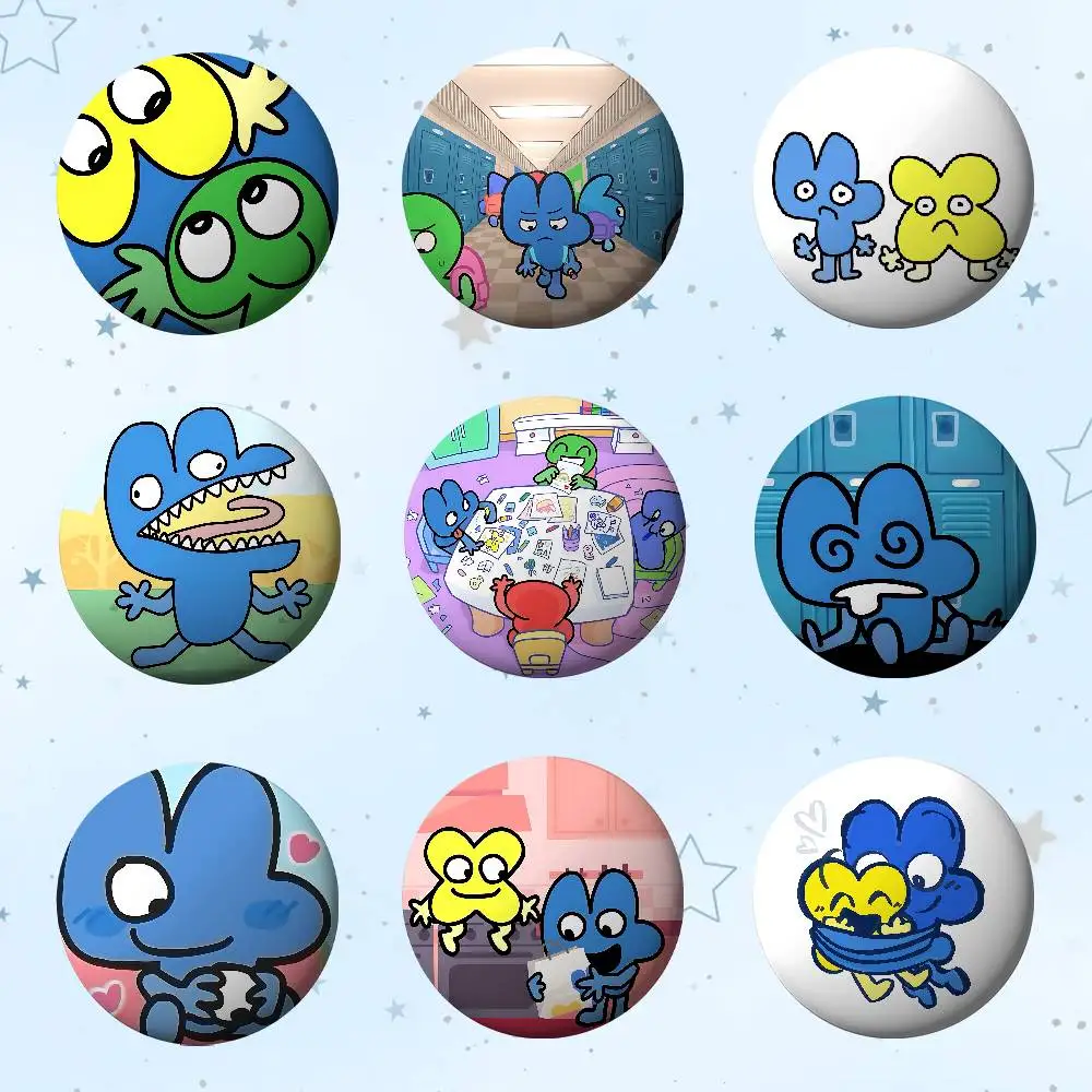 Four And X Bfb Premium Tinplate Round Lapel Pins: Cute Badge Brooches For Shoulder Bag Accessories, Souvenir Gifts