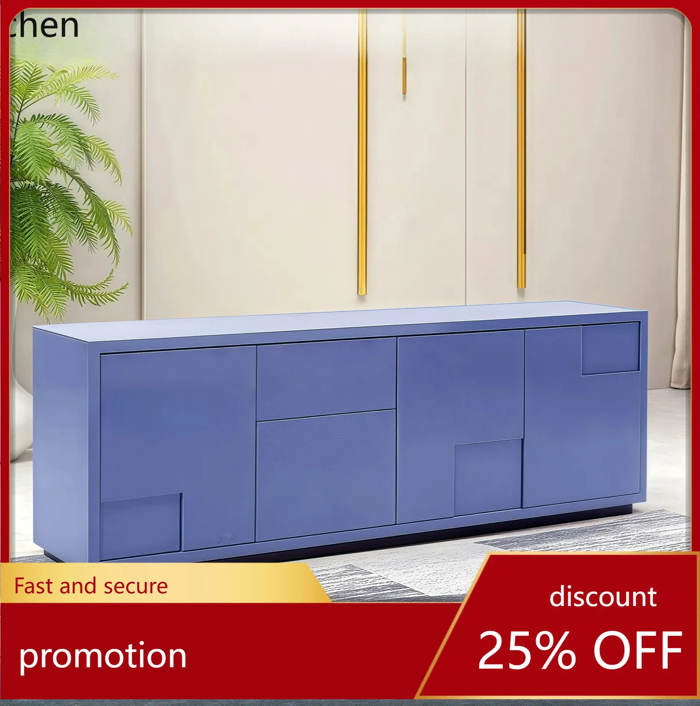 

LXC Piano Lacquer Sideboard Modern Minimalist Entryway Decorative Cabinet Multifunctional Storage Cabinet Complete Set