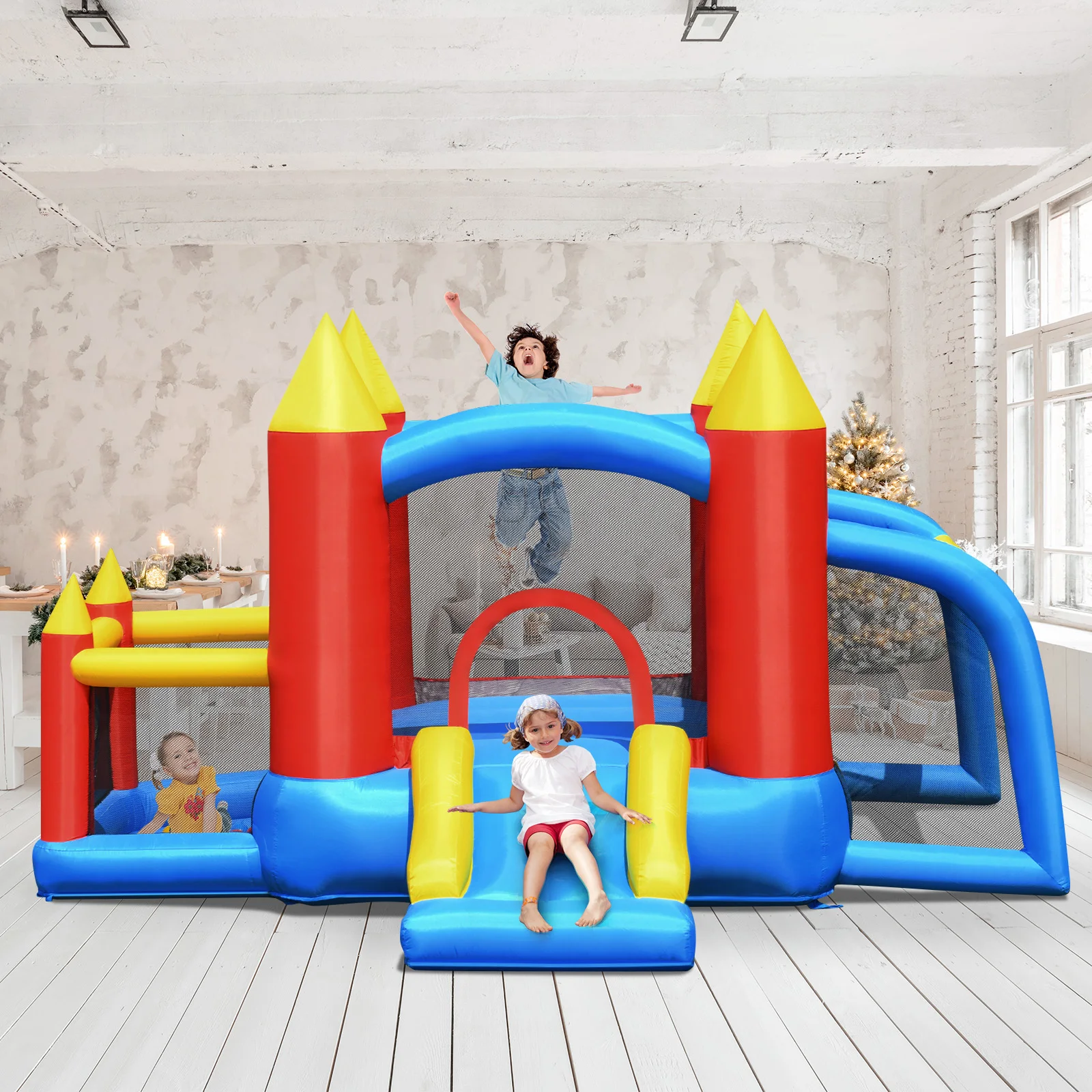 Inflatable Bounce House Slide Jumping Castle Soccer Goal Ball Pit Without Blower