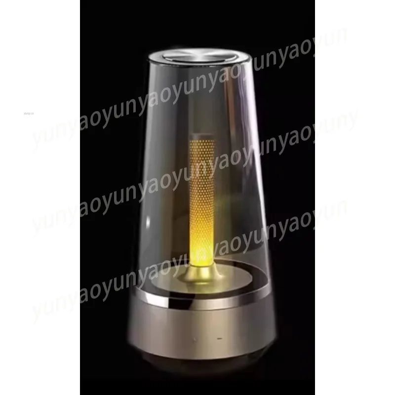 LED Flame Lamp Bluetooth Speaker USB Rechargeable Flickering Light Home Bar Table Atmosphere Decor