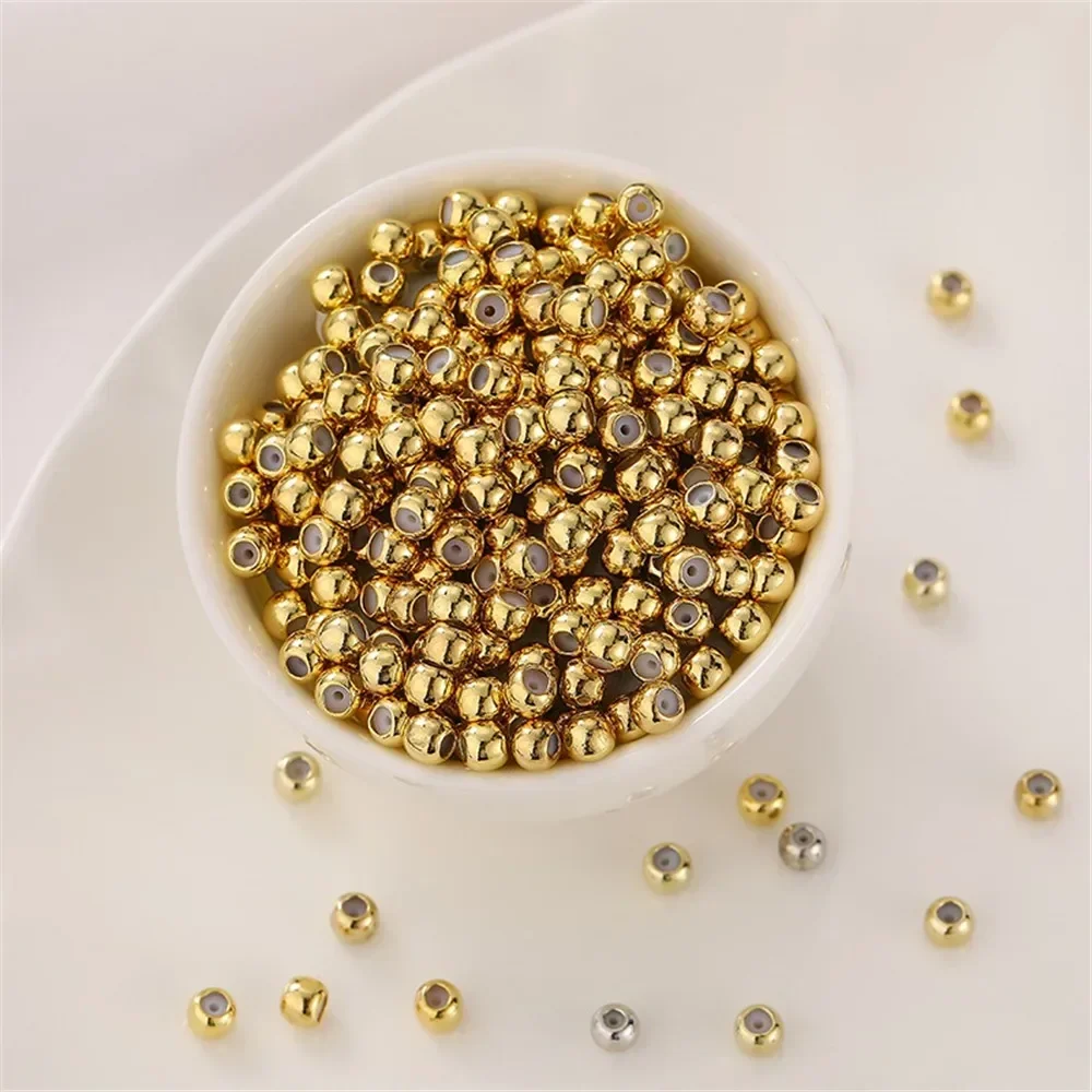 14K18K Gold Wrapped with Silicone Positioning Beads Adjustable Beads Handmade DIY Bracelet Necklace Jewelry Material Accessories