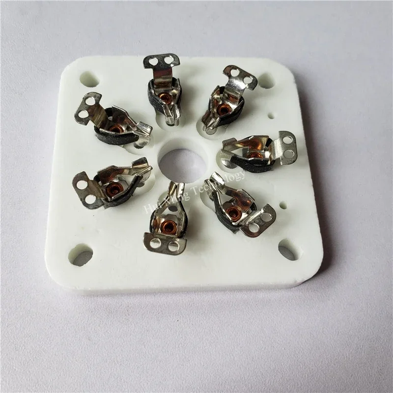 2pcs Ceramic tube socket GZC7-C tube Seat holder tablet 7 pin Electrical Plug silver foot for 6C33 FU29 FU19 FU32 FU30 Amplifier