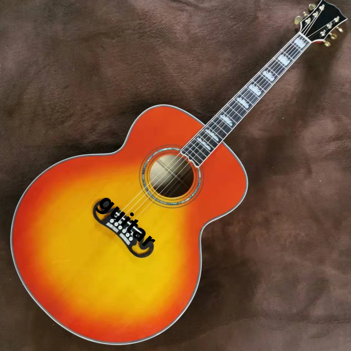 43 Inch Sunset Red J200 Fingerstyle Acoustic Guitar