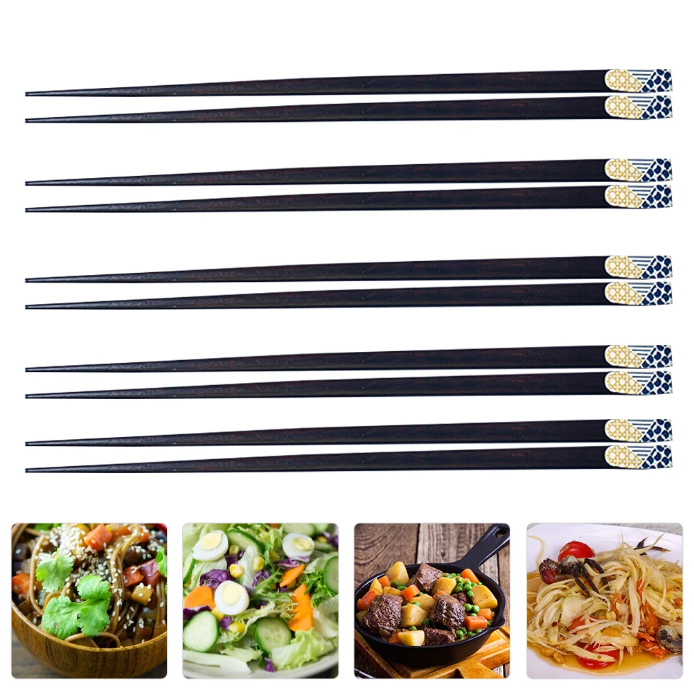 

Japanese Style Wooden Printed Home Tableware Eco-Friendly Lightweight Reusable Practical Household Cutlery Travel Smooth