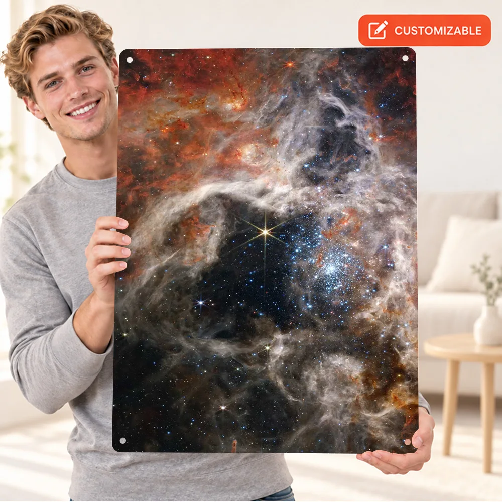 Tarantula Nebula Printed Poster Customized Aluminum Metal Sign Deep Space Photography Wall Art For Bedroom Astronomy Lover Gift