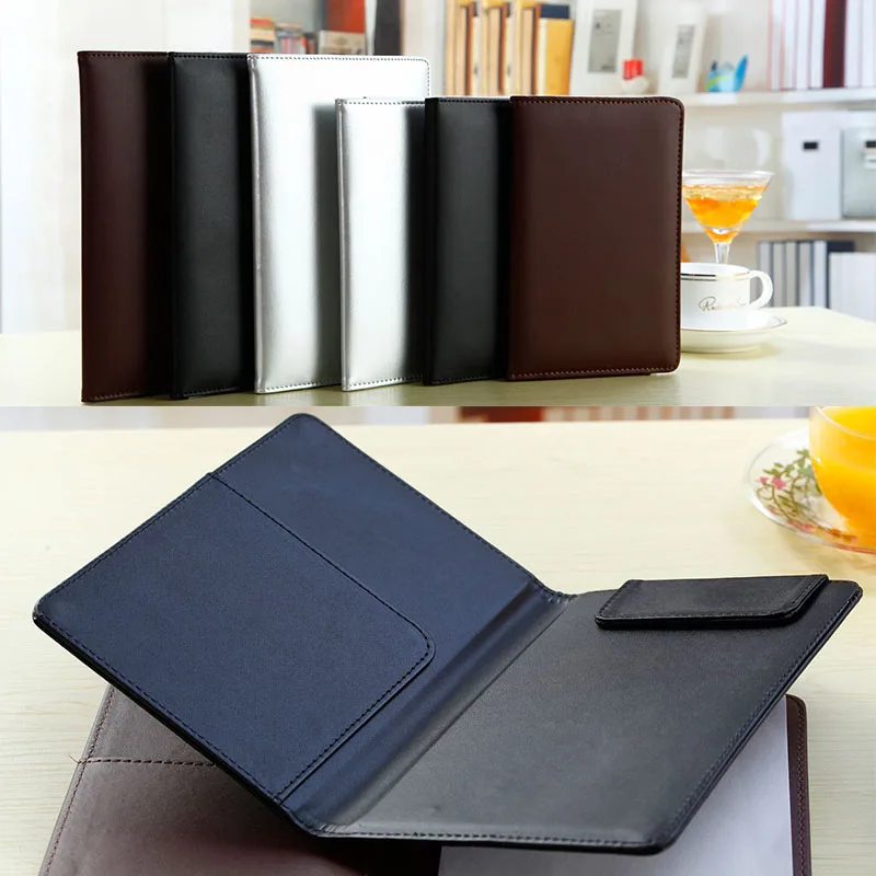 

2 Pieces Large Size PU Leather Restaurant Bill Holder, Magnetic Clip Check Book Cashier Folder