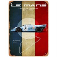 1p,24hrs de Le Mans Car Wall Art Tin Sign Gulf Racing Decor