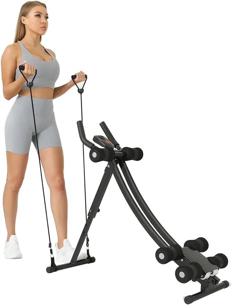 Macchina Ab ad altezza regolabile per palestra domestica, attrezzatura per allenamento centrale con contatore digitale e design pieghevole