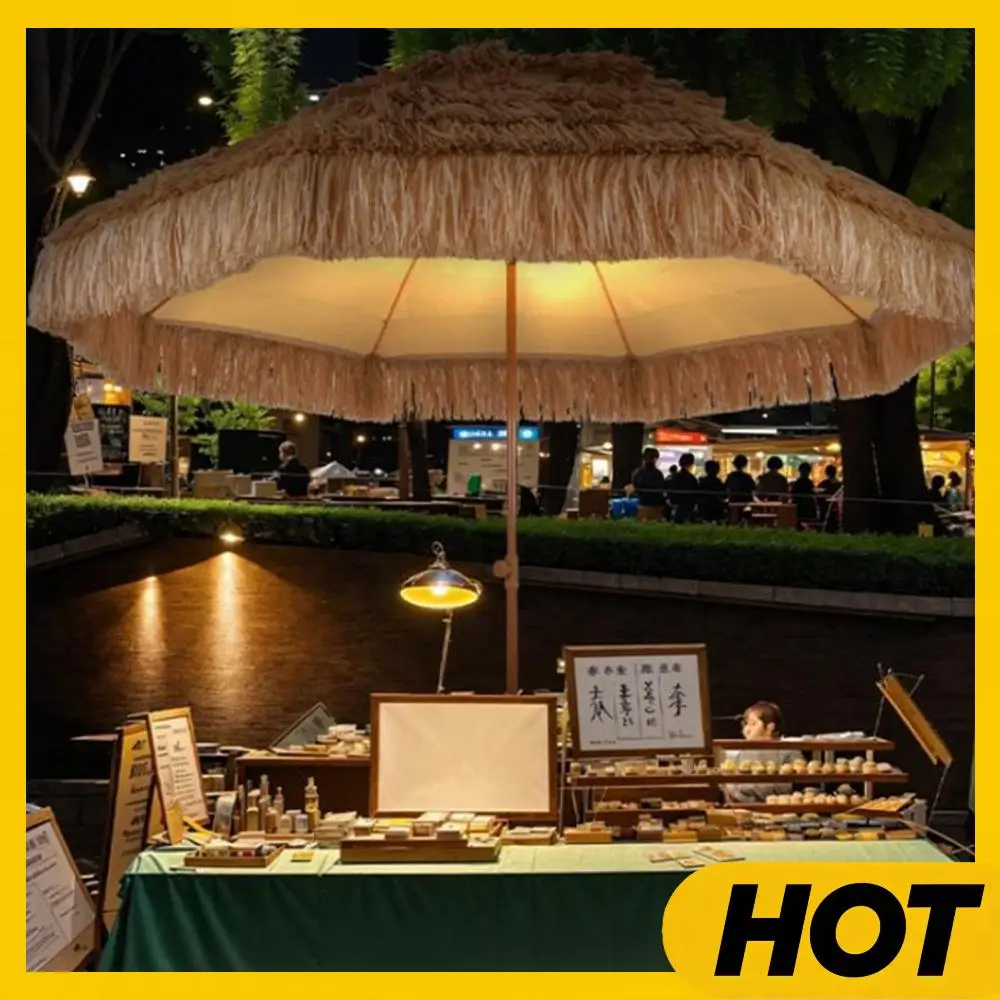 

Пляжный зонт для террасы и патио 9 футов с 8 спицами, защита от УФ-излучения, соломенный пляжный зонт для рынка, террасы, ресторана