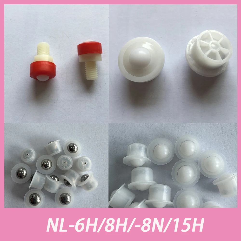 10pcs NL-6H/8H/8N/15H All Plastic Nylon Micro Universal Ball POM For Furniture Wheel Stainless Steel Ball Bull's Eye Wheel