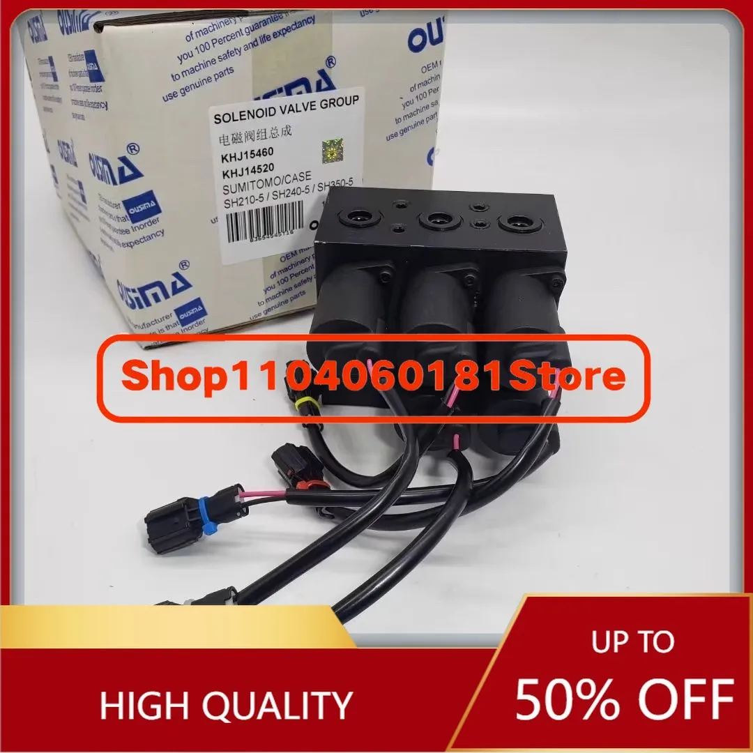 Hot Sale SH210 240 350-5A5 High Quality Excavator Five-Valve Group Assembly Pilot Solenoid Valve KHJ14520