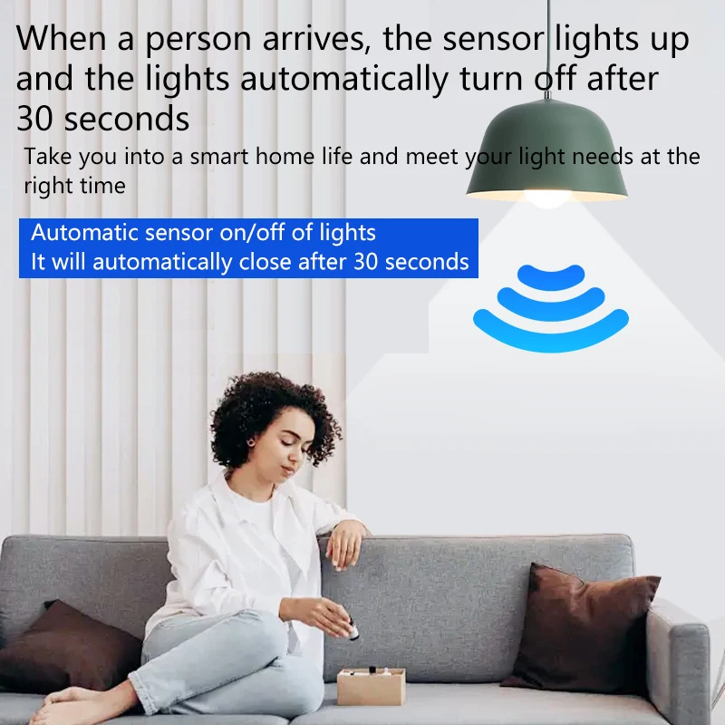 لمبة استشعار رادار جسم الإنسان للتحكم في الصوت والضوء، وممر داخلي منزلي، وممر ومصباح مستشعر الطابق السفلي