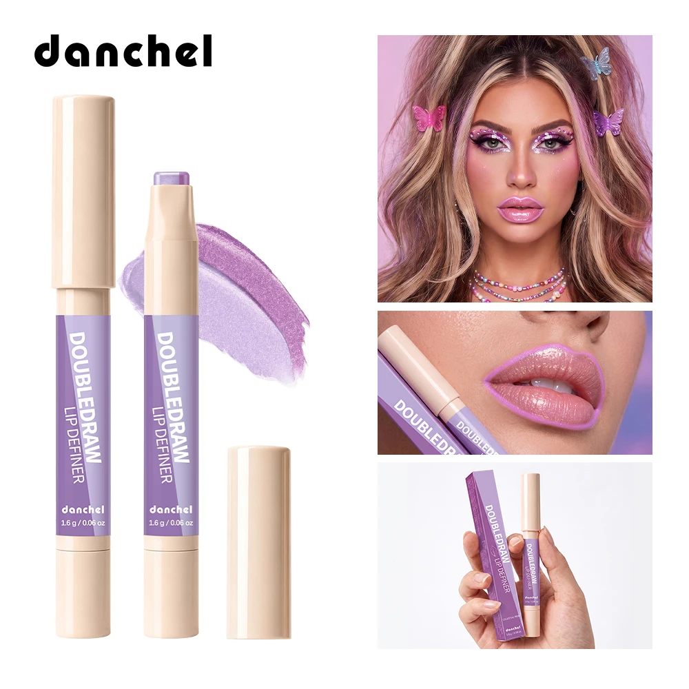10 Colors Double Draw Lip Definer Line & Fill Lips Waterproof Long Lasting Matte Finish Silky Cream Texture Natural Lip Makeup