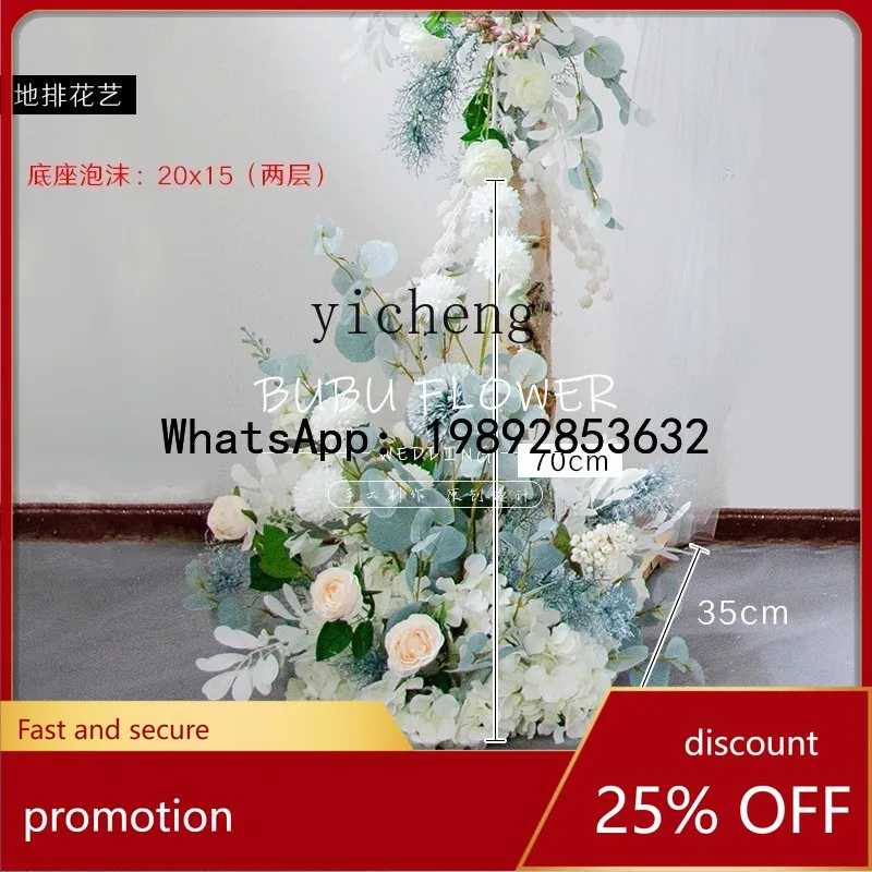 

ZMLBlue Arch Floral Live Background Store Decoration Arrangement Artificial Flower Set home decor