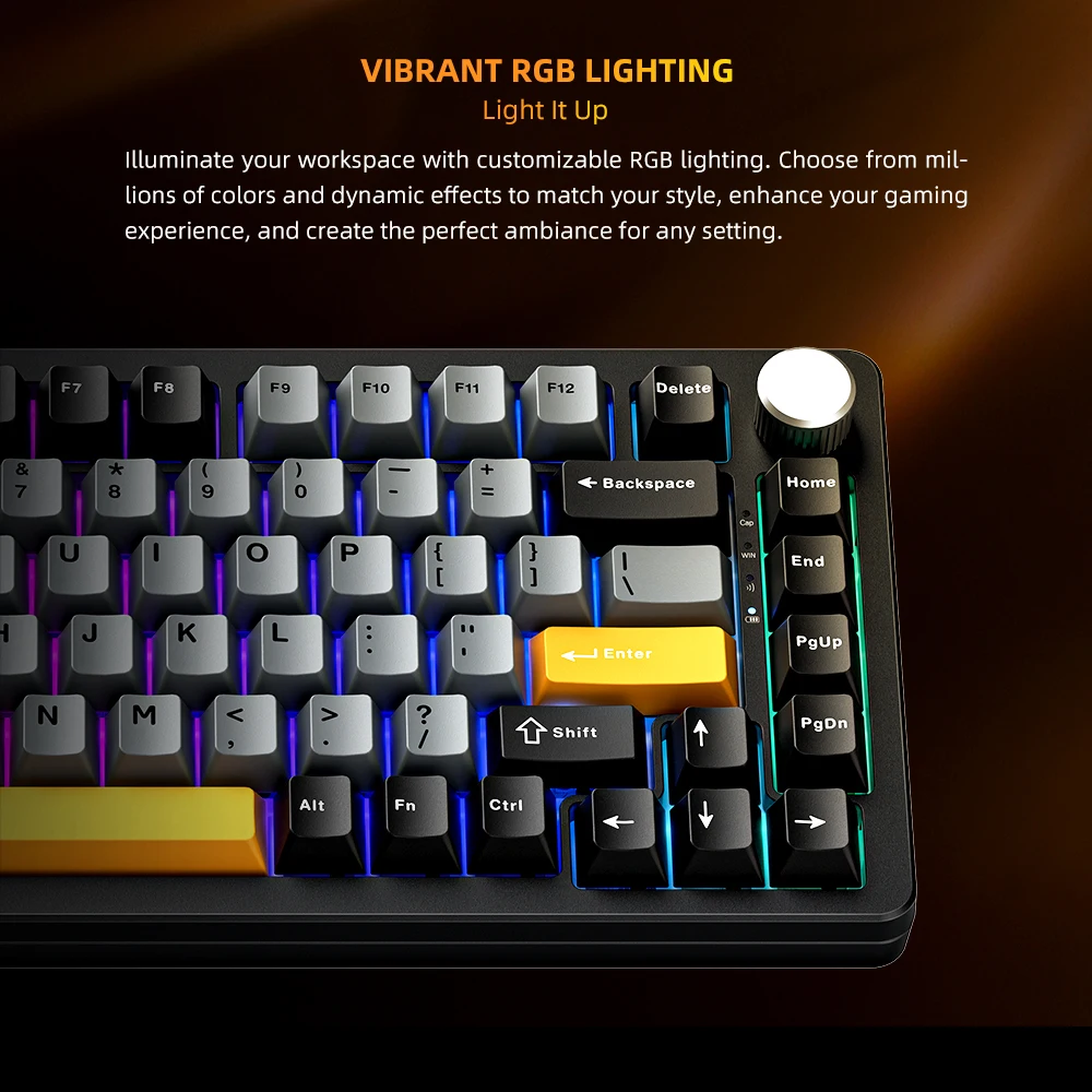 Machenike K600-B82W mechanische tastatur dichtung montiert 75% ansi layout web treiber unterstützung rgb hintergrund beleuchtete drahtlose spiel tastatur