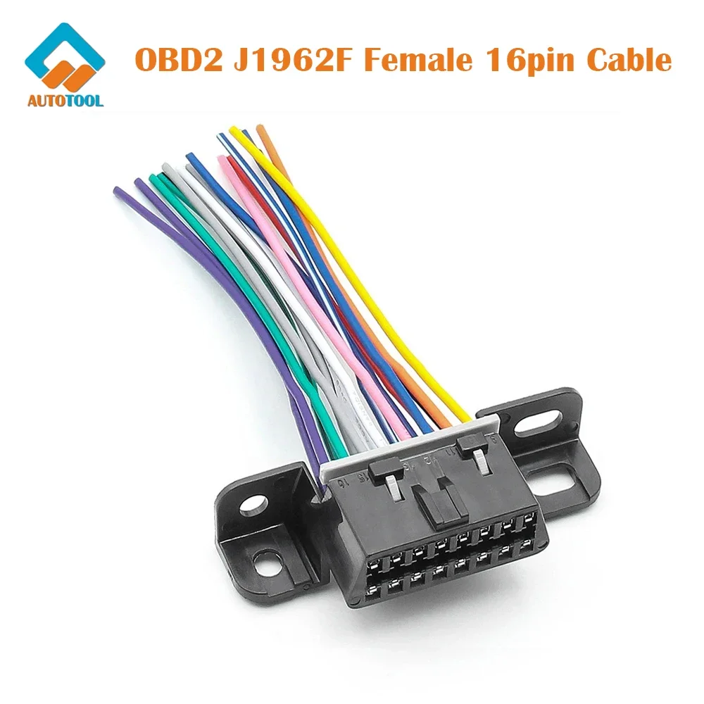 

OBD Harness J1962F 16pin Obd2 Cable Female Connector Interface Adapter 10cm Terminal Full Needle Color Cable Car Diagnostic Too