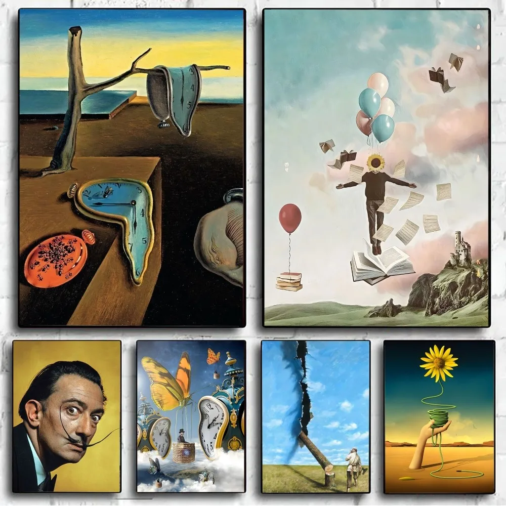 Salvador Dali Surrealism Abstract Poster No Framed Kraft Club Bar Paper Vintage Poster Wall Art Painting Bedroom Study Stickers