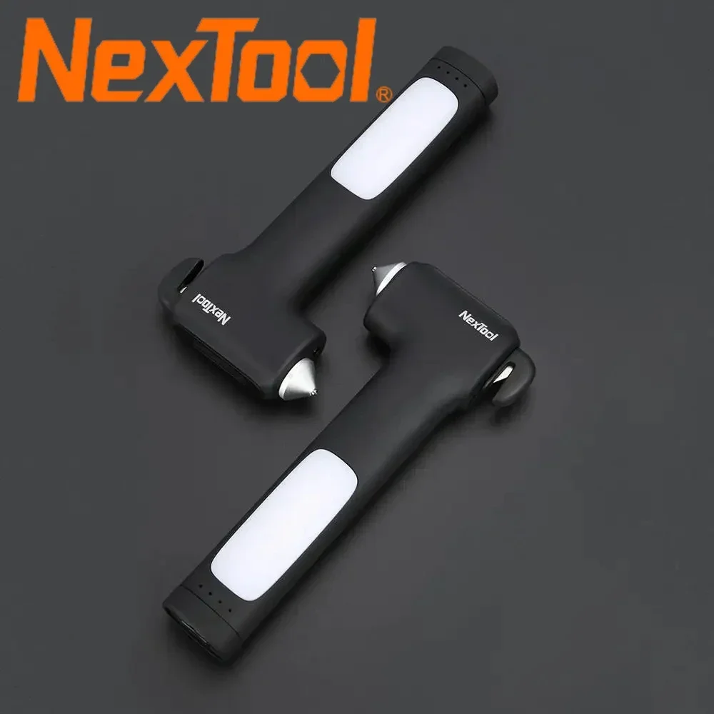 Imagem -02 - Nextool-multifuncional Segurança Martelo Emergência Car Escape Window Breaker Cortador de Cinto Lanterna Power Bank em 1