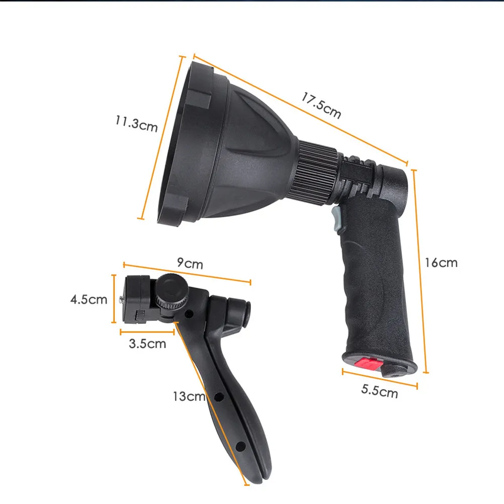 4000mAh LED Portable Spot Lamp Rechargeable Adjustable Camping Hunting 3 Modes 300m Range Triangle Bracket USB Power Bank