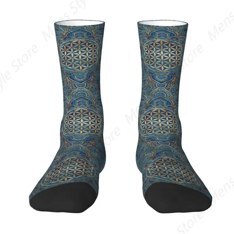 Cool Flower Of Life In Lotus Mandala Socks Women Men Warm 3D Print Buddhism Sports Basketball Socks