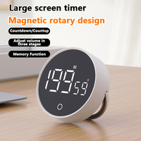 Rotating timer kitchen cooking countdown reminder large screen digital learning self-discipline positive time management