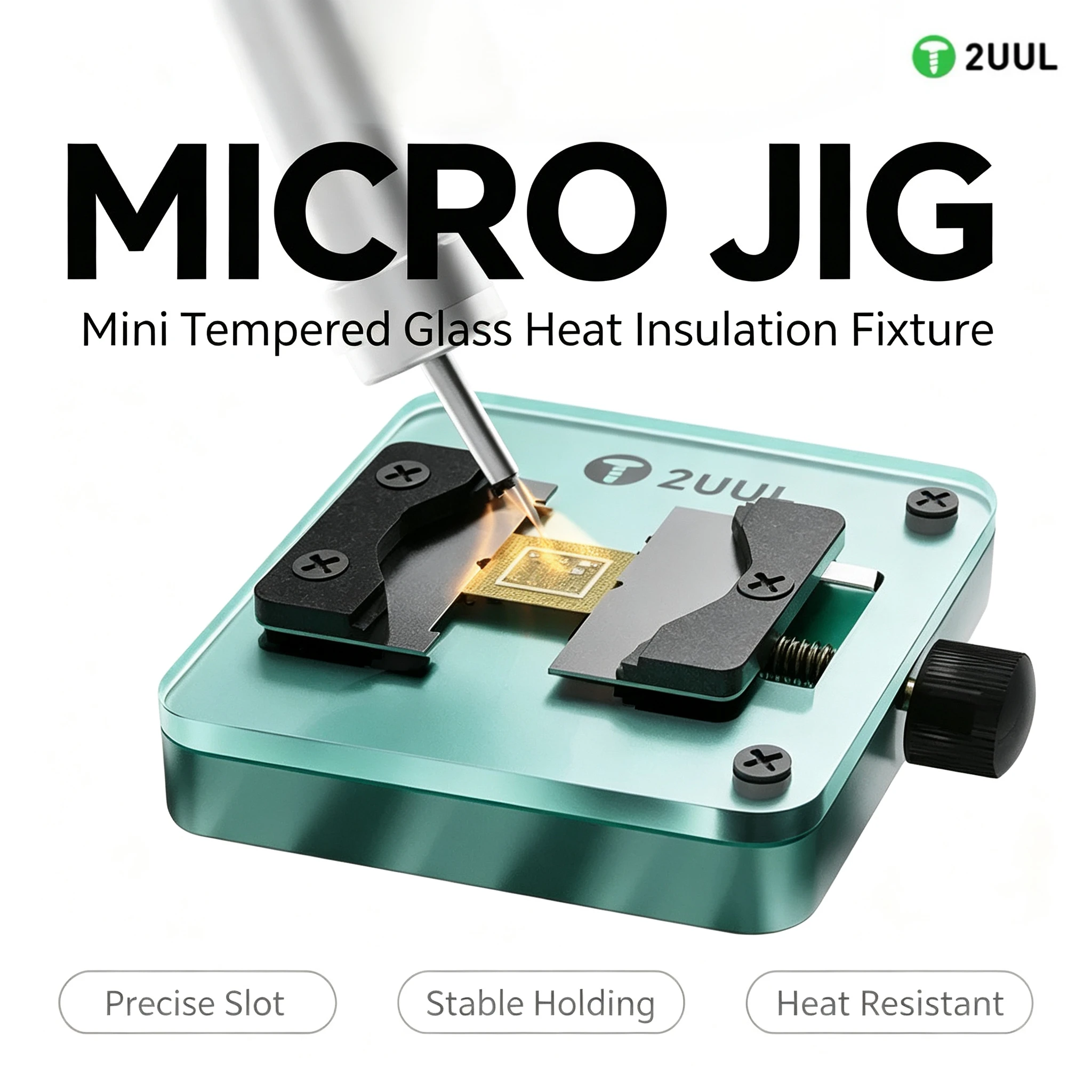2UUL THE MICRO JIG Holder Universal Chip MINI Fixture BGA Glass Holder Phone Motherboard NAND CPU IC Cleaning Clamp