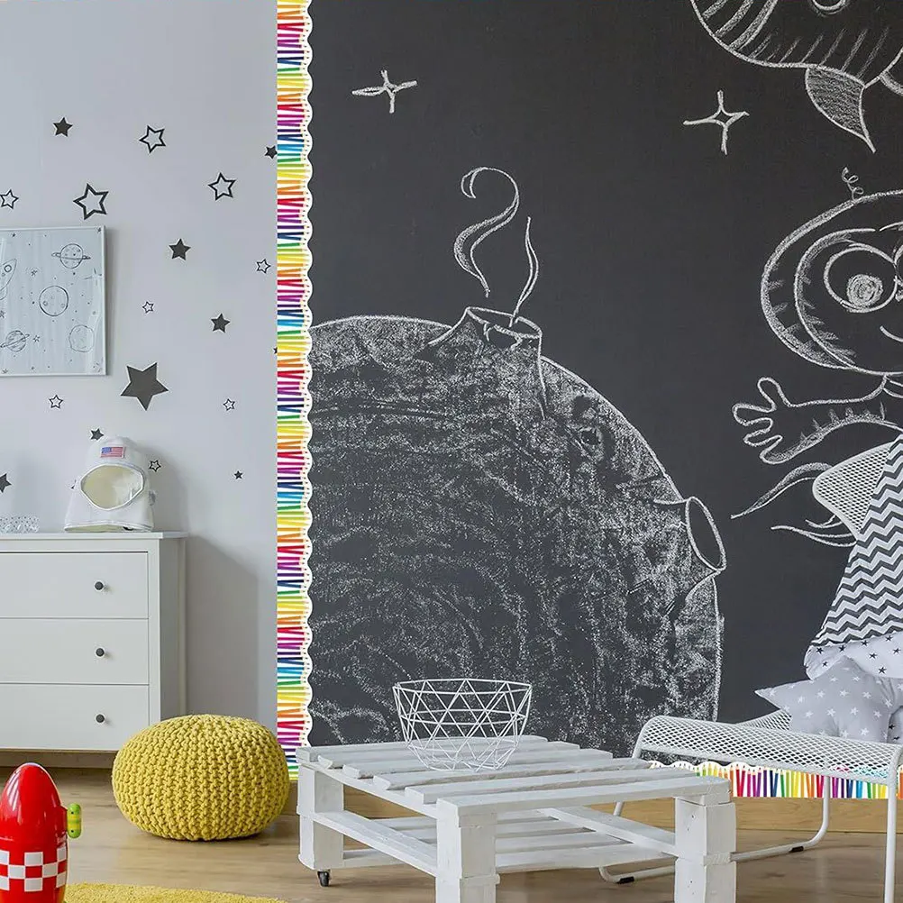 

Pencil Sticker Decorations Coated Paper Borders Bulletin Board Trim Replaceable Blackboard Wall Replaceable Bulletin Board