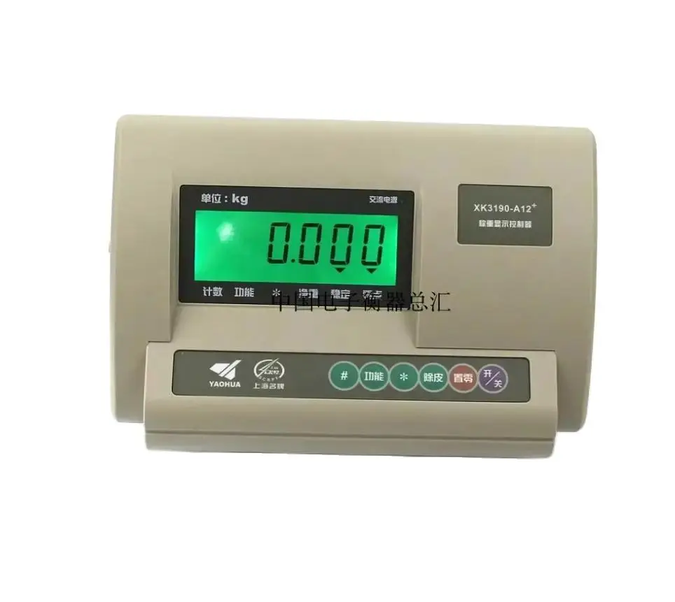 Wskaźnik masy LCD zielone podświetlenie XK3190-A12 Panel po angielsku RS232 kontroler miernika obciążenia A12 przyrząd do ważenia wyświetlacza