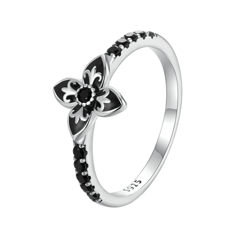 Women's 925 Sterling Silver Nightfall Flower Ring