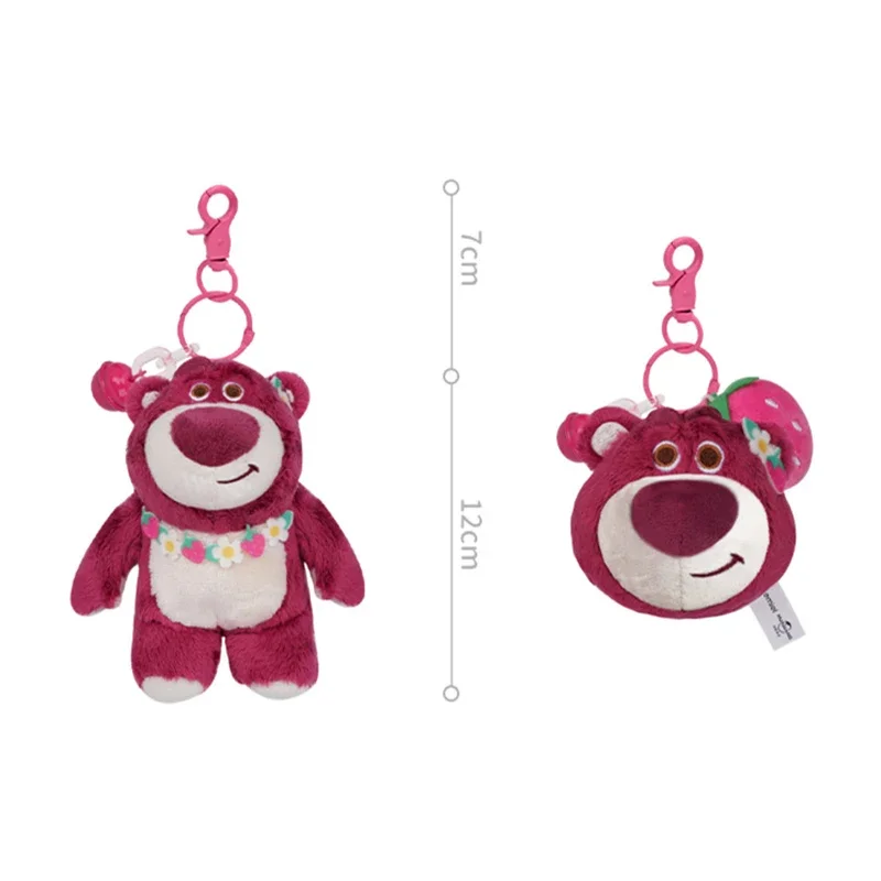 LLavero de felpa de Stitch genuino de Disney, accesorios de figuras de acción de Lotso, muñeco de peluche, juguetes, llavero colgante, regalo