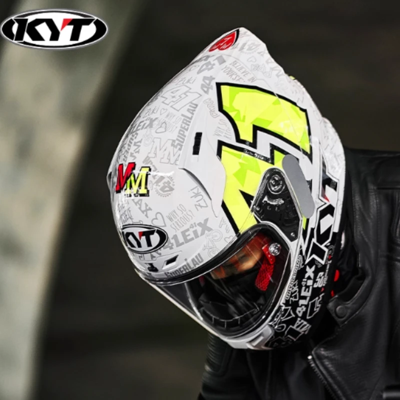 

New colors available！KYT Full Helmet Women Motorcycle Helmet Men Summer Four Season Moto Track Hard Helmet Riding Big Tail ST