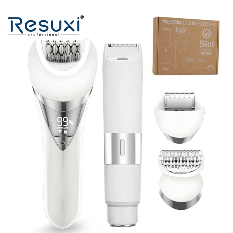 

Новый Resuxi 958 женская бритва-эпилятор IPX6 электрическая эпиляция для бикини депиляция 1400 мАч женская бритва триммер для тела комплект