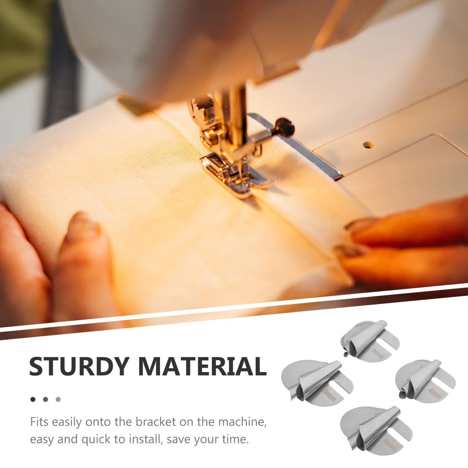 1Set Stainless Steel Seamer Binder for Rolled Hem Foot Professional Sewing Machine Binder Small Metal Hemmer Foot Household