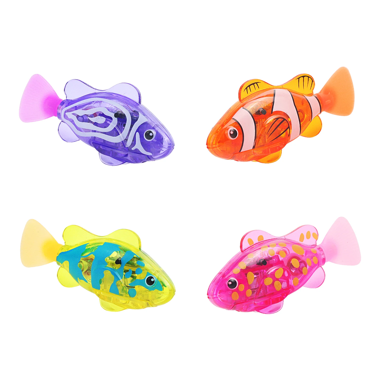 Juguetes interactivos de pez Robot para gato/perro, natación activada en el agua con luz LED, juguete para regalo de pez de plástico para baño