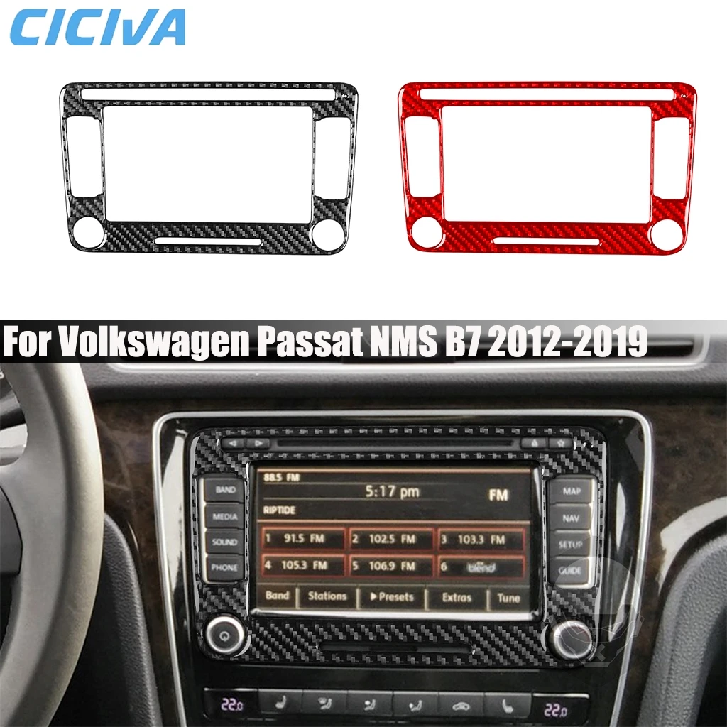 

Carbon Fiber Car Accessories Center Navigation Panel Interior Cover Modified Trim Sticker For Volkswagen Passat NMS B7 2012-2019