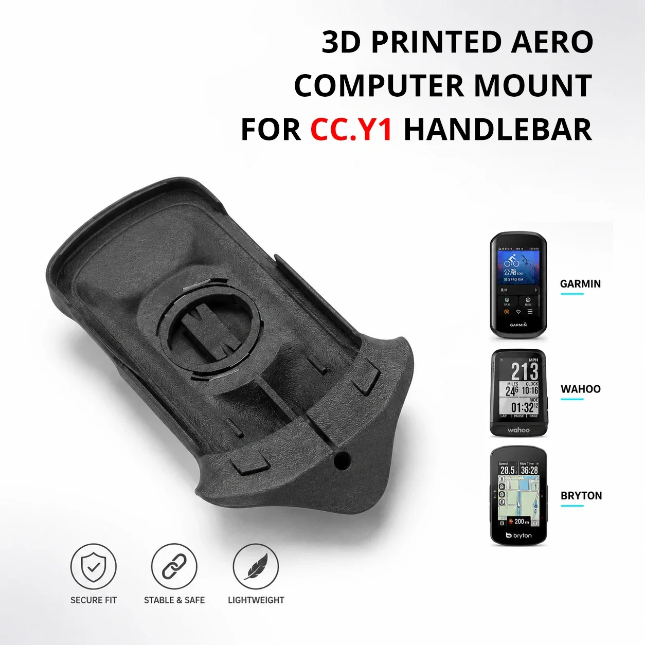 3D Printed Aerodync Computer Mount For Garmin 1040/1050,For Y1RS CC.Y1 Integration Handlebar Speedometer Bracket,95/105/115/125,