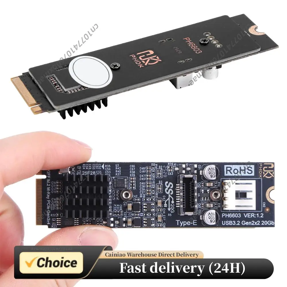 

M2 NVME To TYPE-E Adapter 20Gbps High Speed M2 M Key PCIe To USB3.2 Front Panel Expansion Card ASM3242 Chipset for Desktop