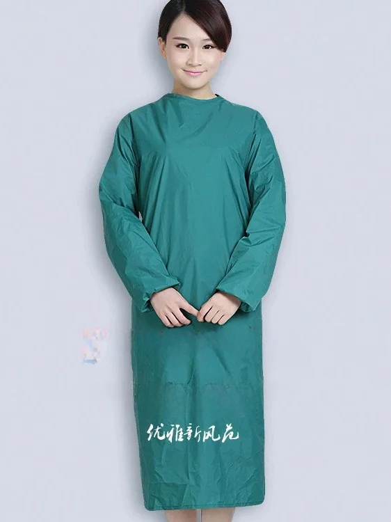 Waterproof Long Sleeve Operating Gown Wear-Resistant And Durable Surgical Coat Polyester Material Medical Work Uniform Set