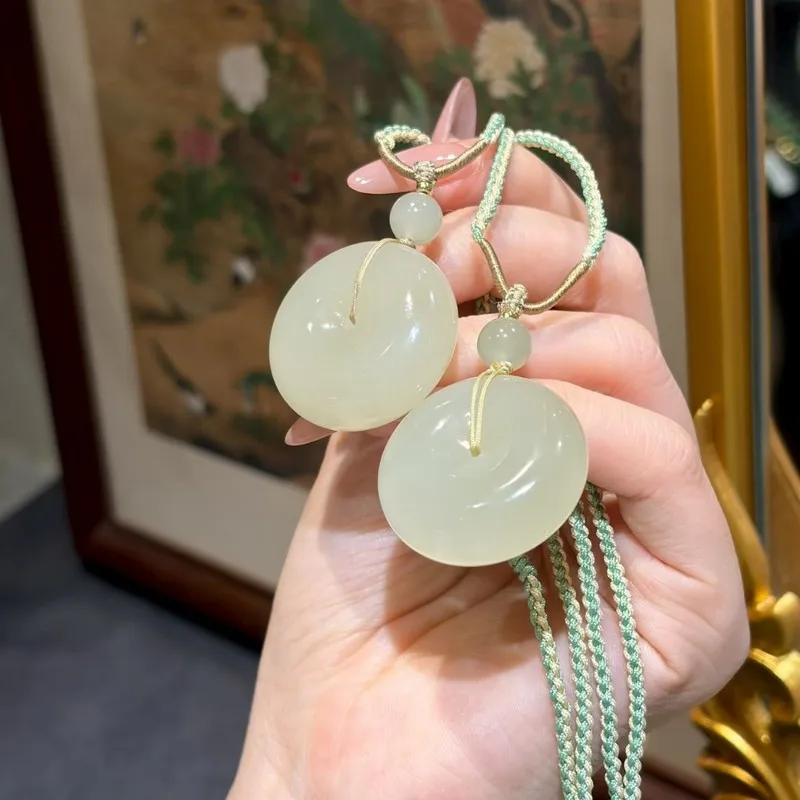 Tianshan Green Peace Pendant Natural Jade Ornament