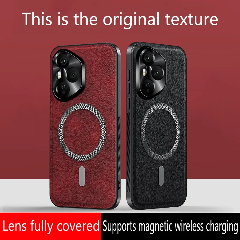 

Для Honor 400 400 Pro кожаный чехол с полным покрытием, магнитный водонепроницаемый противоударный чехол для телефона с отпечатками пальцев