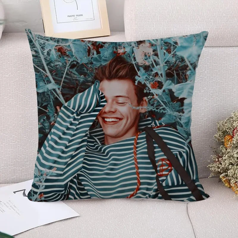 Pillow Cases Decorative Pillows Covers H-harry Styles Pillowcase Cushion Cover 45*45 Car Decoration Pillowcases 40x40 Fall Decor