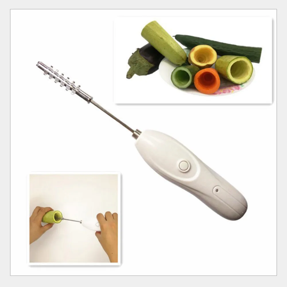 Electric Fruit Corer Electric Scale Scraper Egg Beater Rechargeable Vegetable Core Digger Remover Wear-resistant Rotating Cutter